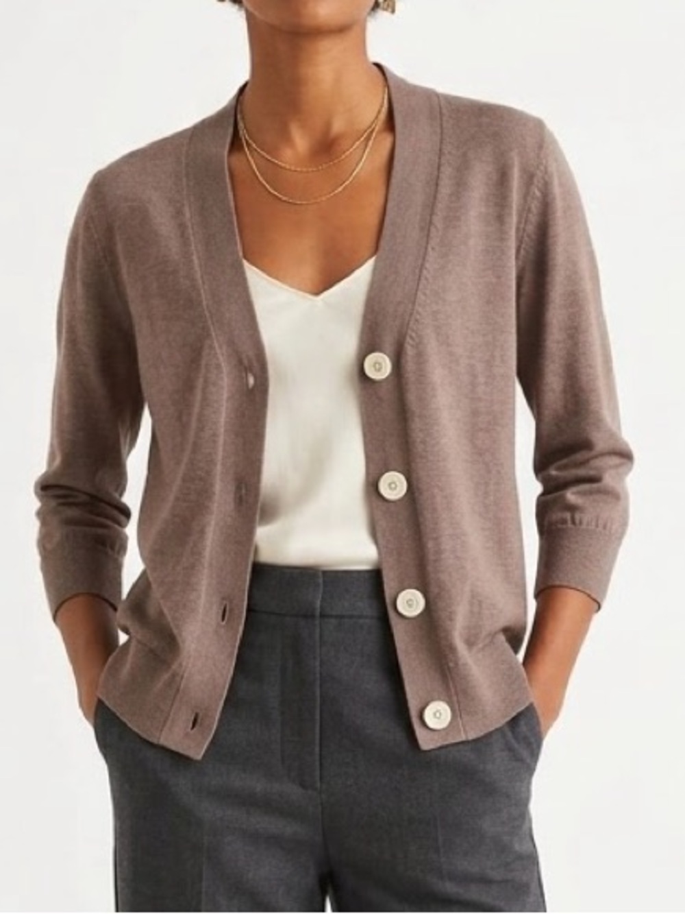 Boden women’s brown cozy cardigan sweater 78% cotton